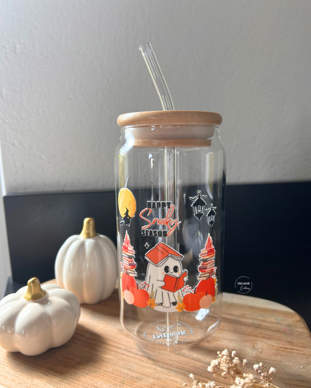 Verre avec couvercle "Spooky Season"