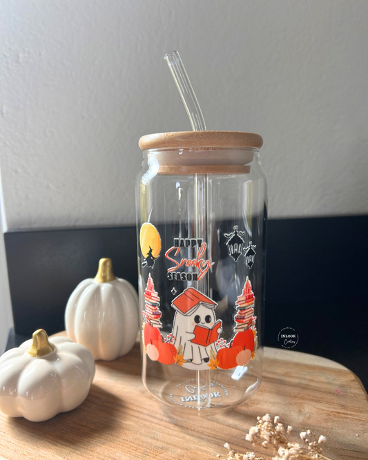 Verre avec couvercle "Spooky Season"